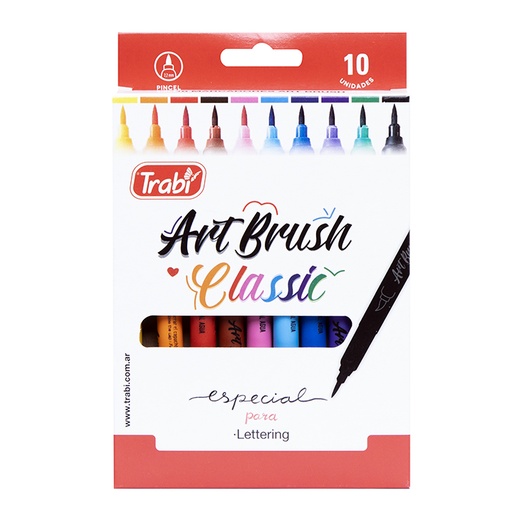 [TR5921] MARCADOR TRABI ART BRUSH X 10 SURTIDO