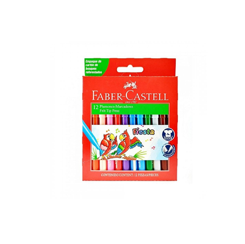 [555314] MARCADOR FABER FIESTA CAJA X12