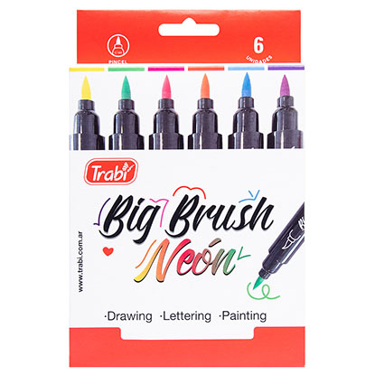 [TR2343] MARCADOR TRABI BIG BRUSH X 6 NEON