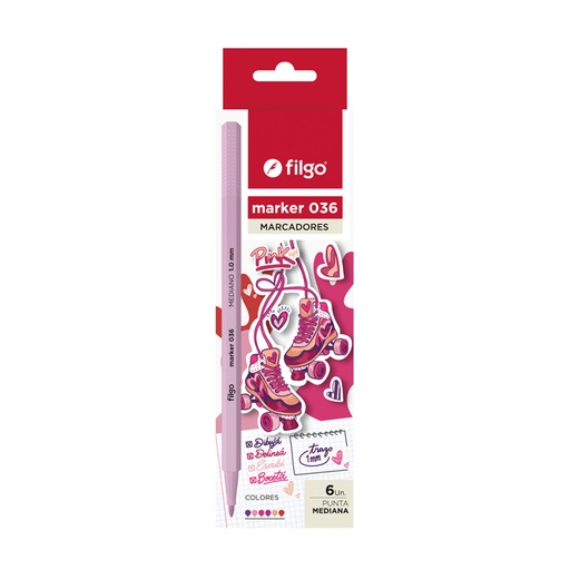 [M36-E6-PINK] MARCADOR FILGO 036 MARKER X6 PINK UP