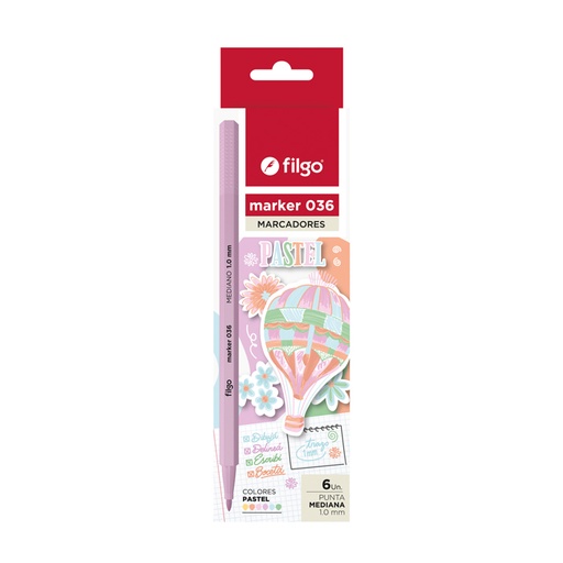 [M36-E6-PAS] MARCADOR FILGO 036 MARKER X6 PASTEL