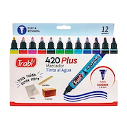 [TR5783] MARCADOR TRABI 420 X12 SURTIDO AL AGUA