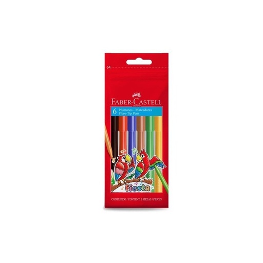 [555302] MARCADOR FABER FIESTA CAJA X6