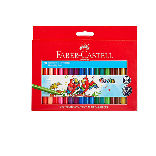 [555329] MARCADOR FABER FIESTA CAJA X20