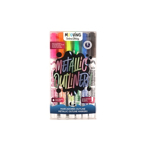 [3022006] MARCADOR MOOVING METALICOS OUTLINER X6