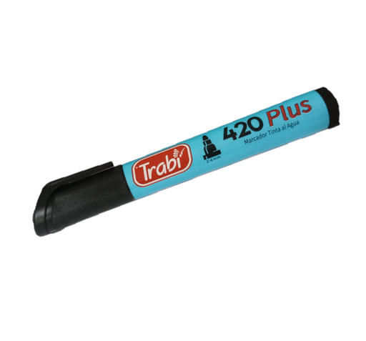[TR1521] MARCADOR TRABI 420 X12 NEGRO AL AGUA