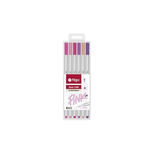 [L38-E6-PINK] MICROFIBRA FILGO LINER 038 X6 PINK UP