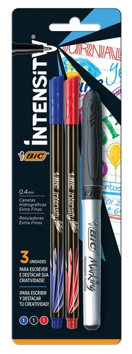 [9708311] MICROFIBRA BIC INTENSITY X2 + MARCADOR PERMANENTE LIQUIDACION