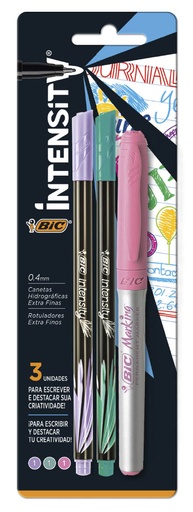 [9708341] MICROFIBRA BIC INTENSITY X2 PASTEL + MARCADOR LIQUIDACION