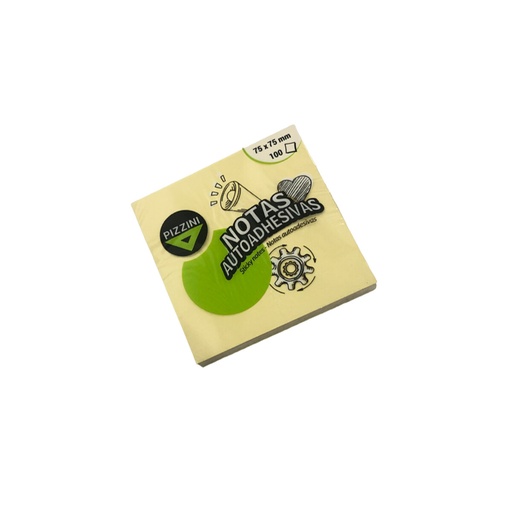 [NA7575100] NOTAS ADHESIVAS PIZZINI 75X75MM 100 HOJAS AMARILLO