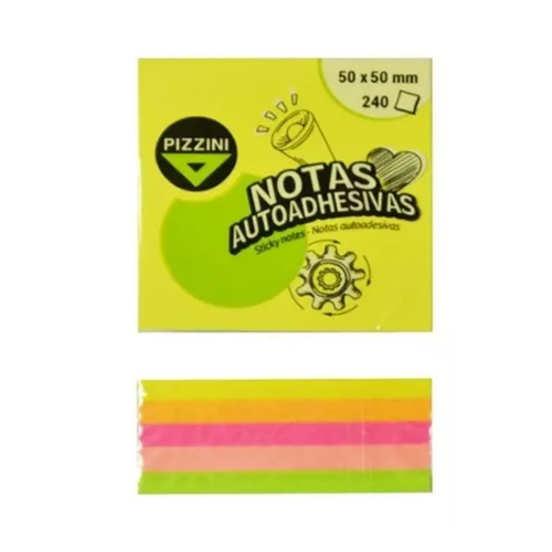 [NA5050240F] NOTAS ADHESIVAS PIZZINI 50X50MM X4 FLUO X240H