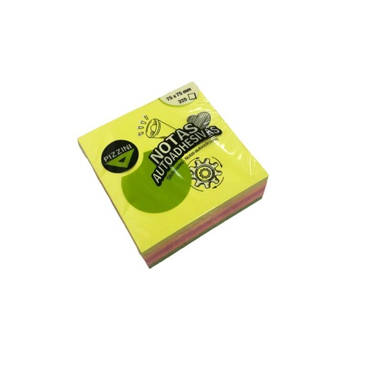 [NA7575320F] NOTAS ADHESIVAS PIZZINI 75X75MM 320 HOJAS FLUO 4 COLORES