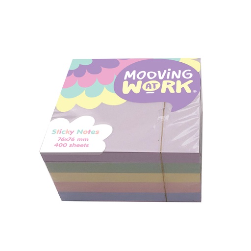 [2102100105] NOTAS ADHESIVAS MOOVING 76X76mm 400 HOJAS PASTEL