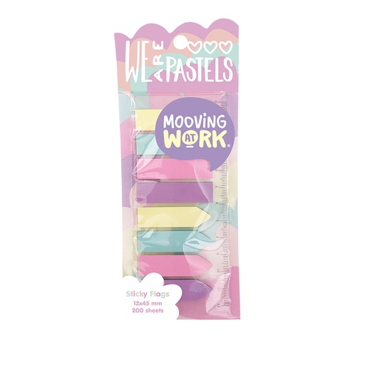 [2102100205] BANDERITAS MOOVING SET 8 COLORES PASTEL 12X45