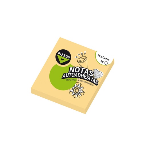 [NA757580PNA] NOTAS ADHESIVAS PIZZINI 75X75MM 80 HOJAS PASTEL NARANJA