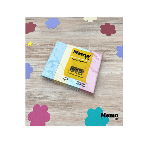 [0811-00417] NOTAS ADH. MEMOFIX 25X74MM X100H PASTEL