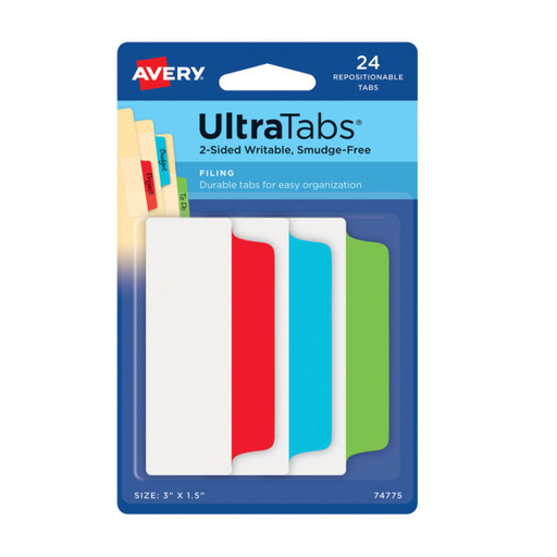 [74775] BANDERITAS AVERY ULTRATABS X24 3 COLORES LIQUIDACION