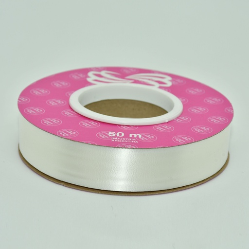[00040BLA] CINTA PARA MOÑO LISA 20MMX50MTS BLANCO