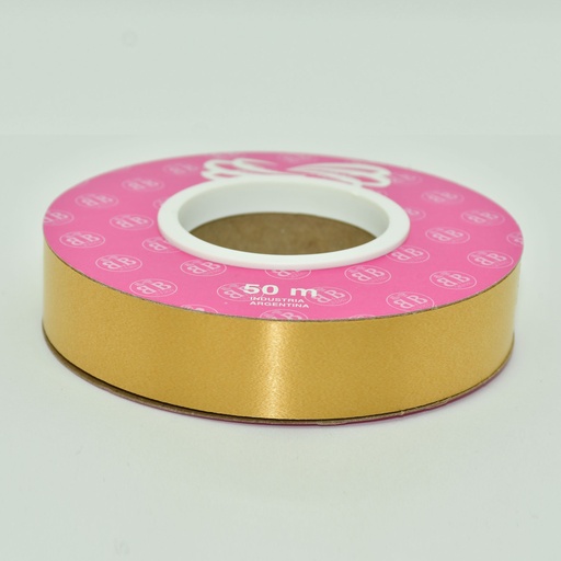 [00040ORO] CINTA PARA MOÑO LISA 20MMX50MTS ORO
