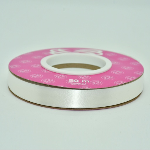 [00039BLA] CINTA PARA MOÑO LISA 12MMX50MTS BLANCO