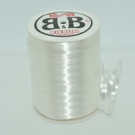 [00046BLA] CINTA PARA MOÑO LISA BOBINA 5MMX1000MTS BLANCO
