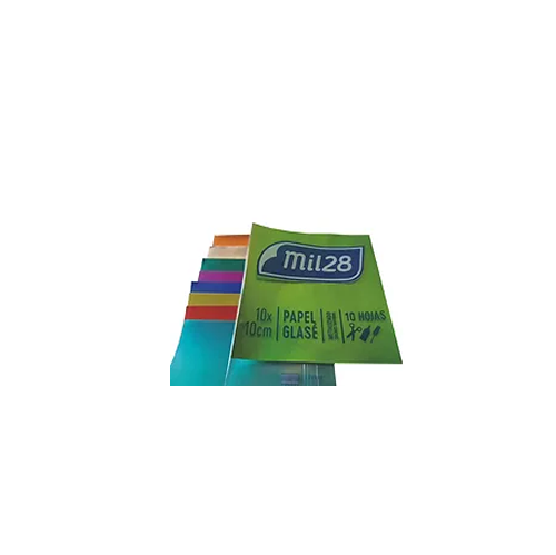 [6901] PAPEL GLACE METALIZADO 15X15 X10 HOJAS MIL28