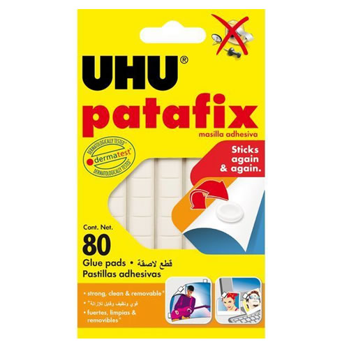 [U41710] PEGAMENTO UHU PATAFIX (BLISTER 80 CUADRADOS)