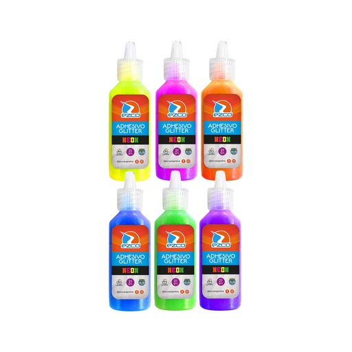 [407007N] ADHESIVO EZCO GLITTER X12 NEON