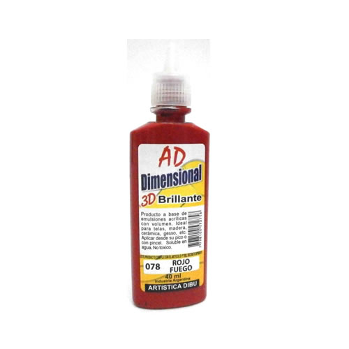 [058706-078] DIMEN.BRILLANTE 3D AD 40ML ROJO FUEGO