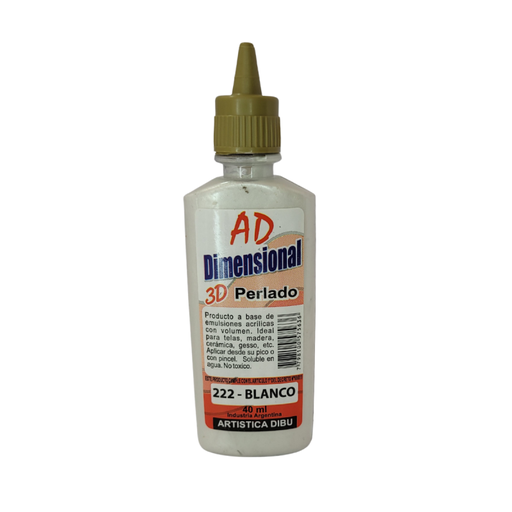 [058707-222] DIMEN.PERLADO 3D AD 40ML BLANCO