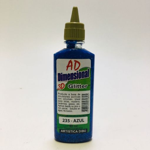 [058708-235] DIMEN.3D AD 40ML GLITTER AZUL