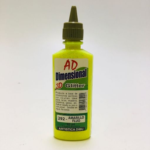 [058708-292] DIMEN.3D AD 40ML GLITTER FLUO AMARILLO