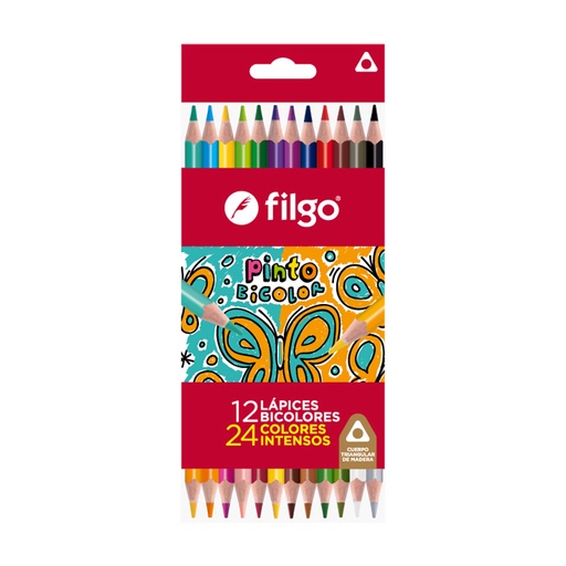 [PN401-E12-BIC] PINTURITAS FILGO X12 LARGAS BICOLOR