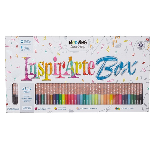 [3019940] PINTURITAS MOOVING INSPIRARTE BOX X 40 COLORES SURTIDOS
