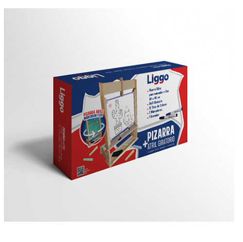 [510-0607] PIZARRA LIGGO 30X40 CON ATRIL + ACCESORIOS