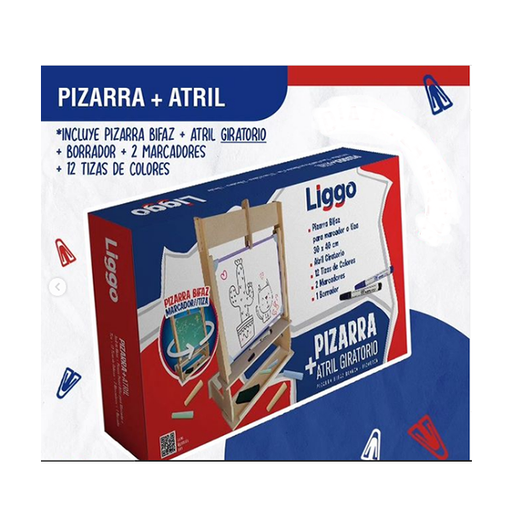 [510-0609] PIZARRA LIGGO 30X40 CON ATRIL ROTATIVO + ACC