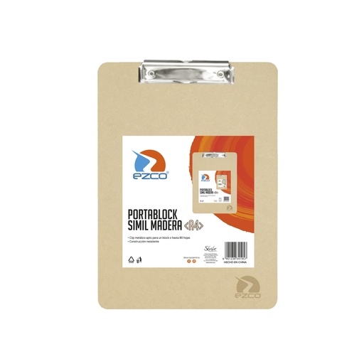 [305250-A4] PORTA BLOCK EZCO A4 SIMIL MADERA