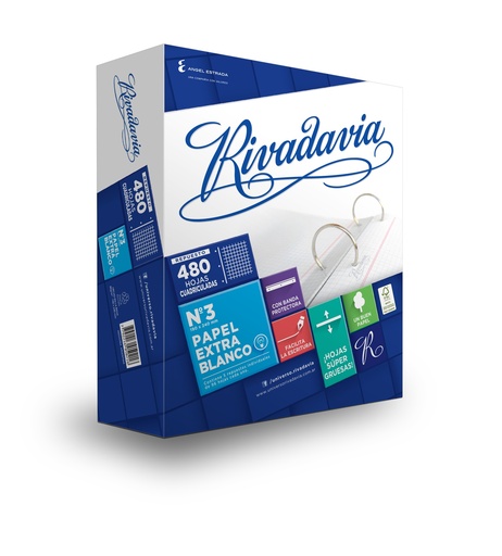 [478313] REPUESTO RIVADAVIA Nº3 EXTRA BLANCO X480H CUADRICULADO