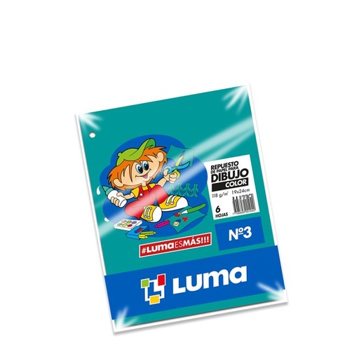 [80-31] REPUESTO LUMA N°3 X 6 HOJAS COLOR