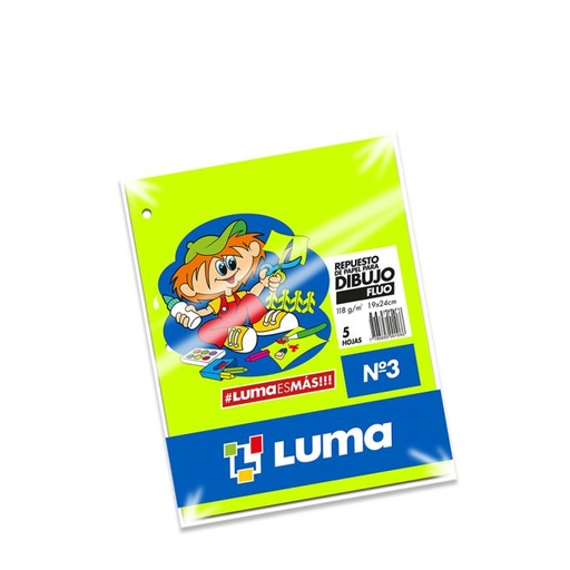 [80-32] REPUESTO LUMA N°3 X 5 HOJAS FLUO