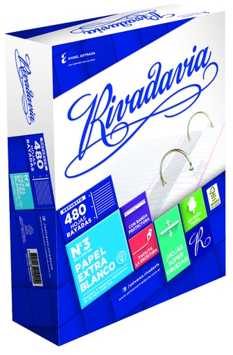 [478311] REPUESTO RIVADAVIA Nº3 EXTRA BLANCO X480H RAYADO