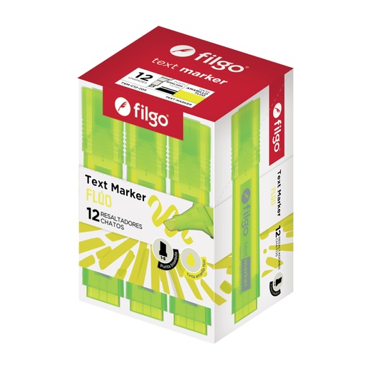 [TXM-C12-205] RESALTADOR FILGO CHATO X12 AMARILLO