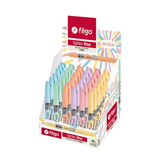 [SLF-D36-PAS] RESALTADOR FILGO FINO X36 PASTEL