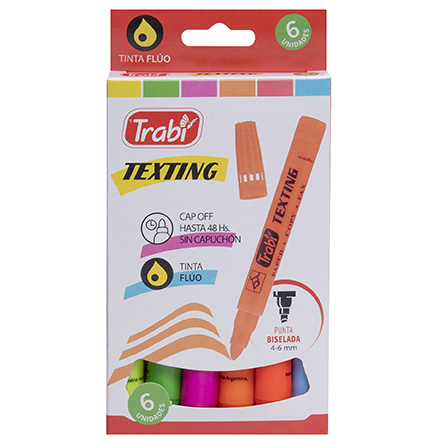 [TR15718] RESALTADOR TRABI TEXTING X6 FLUO