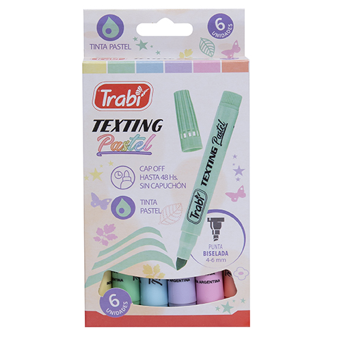 [TR95781] RESALTADOR TRABI TEXTING X6 PASTEL