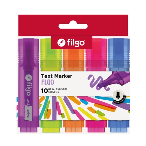 [TXM-E10-FLU] RESALTADOR FILGO CHATO X10 FLUO