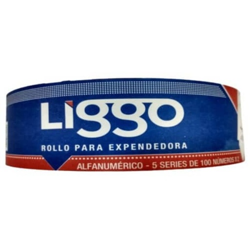 [800-0200] ROLLO NUMERADO PARA EXPENDEDORA ALFANUMERICO