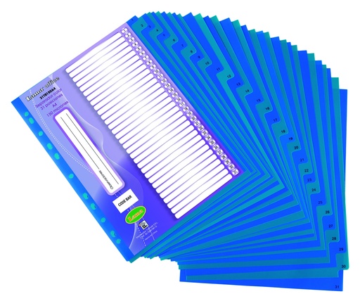 [31TB150A4] SEPARADOR A4 LAMA 31 POSICIONES X 150 MICRONES