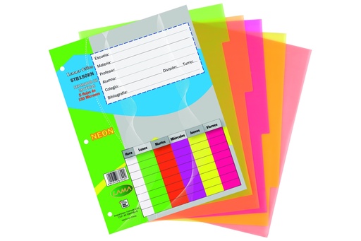 [5TB150EN] SEPARADOR Nº3 LAMA 6 POSICIONES X 150 MICRONES NEON