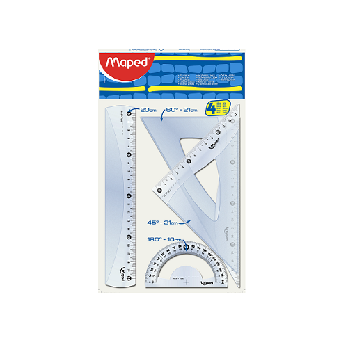 [242815] SET GEOMETRIA MAPED START 15CM 4 PIEZAS